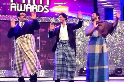 Mammootty, Mohanlal perform 'Lungi Dance' with Shah Rukh Khan