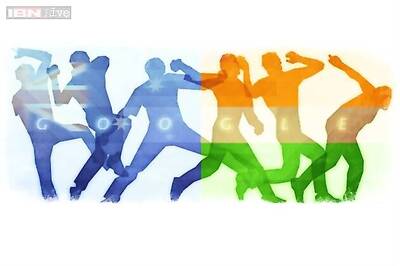 Google paints Australia and India head-to-head in the latest Cricket World Cup semi-finals doodle