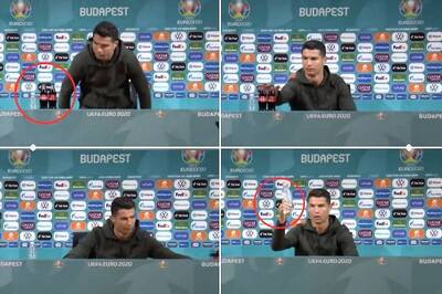 Cristiano Ronaldo Removes Coca-Cola Bottles Placed on Table During Euro 2020 Press Conference