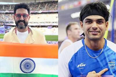 Abhishek Bachchan Hugs Neeraj Chopra After His Silver Medal Win At 2024 Paris Olympics; Video Goes Viral