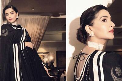 Sonam Kapoor In A Black And White House Of Masaba Anarkali Is Giving Us The Perfect Retro Vibes