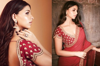 Suhana Khan Shows How To Rock Red Saree Look This Festive Season