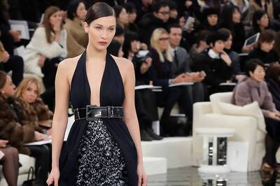 Bella Hadid Flaunts Sheer Dress In Fashion Show