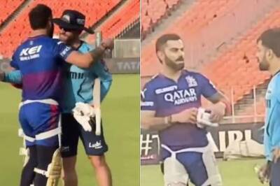Virat Kohli Hugs Kane Williamson, Chats with Rashid Khan Ahead of GT vs RCB Clash in Ahmedabad: WATCH