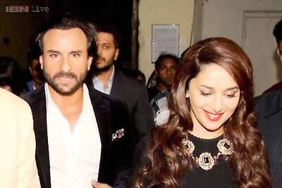 Saif Ali Khan sings, recites a poem to flatter Madhuri Dixit on the sets of 'Jhalak..'
