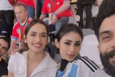 Mouni Roy, Suraj Nambiar Cheer for Argentina With Rumoured Couple Manushi Chhillar and Nikhil Kamath