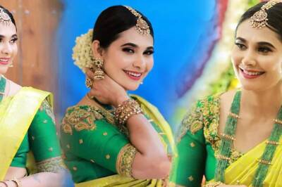 Kannada Actress Kavya Gowda Looks Gorgeous In Yellow Silk Saree, See Pics