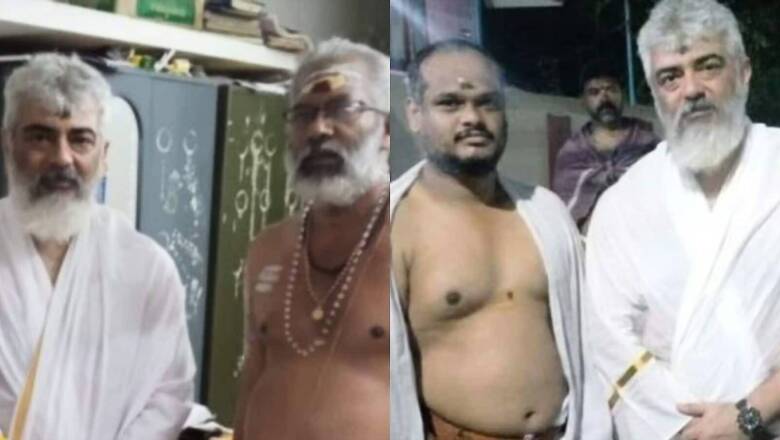 Ahead of AK 62 Shoot, Ajith Kumar Visits Temple in Kerala, Wears Traditional Veshti-Mundu, See Pics