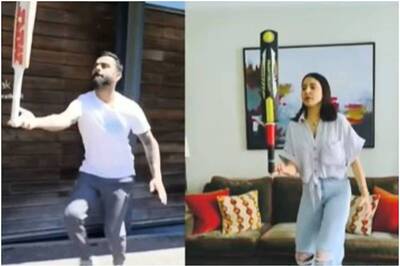 Anushka Sharma Takes on Bat Balance Challenge with Virat Kohli, See Who Wins