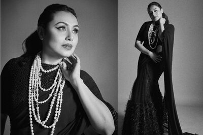 Rani Mukerji Casts A Spell In A Black Sabyasachi Saree and Chanel Pearls at the IFFM