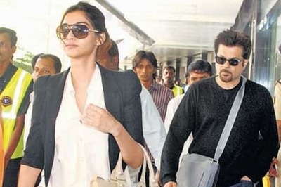 Sonam and Anil Kapoor at Sahar airport