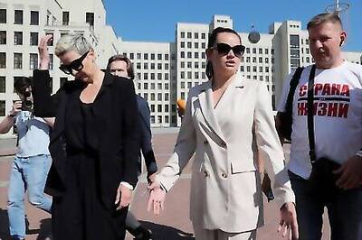 Fearful Belarus opposition leader denies husband is linked to alleged Russian plot