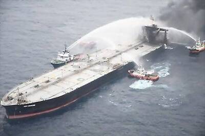 Salvagers Mend Ruptures In Fire-hit Oil Tanker Off Sri Lanka