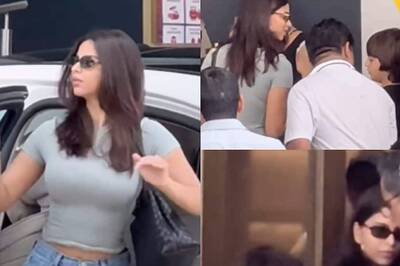 Suhana Khan Joins Shah Rukh Khan at KKR vs SRH IPL Finale Match, Keeps AbRam Close | Watch Video