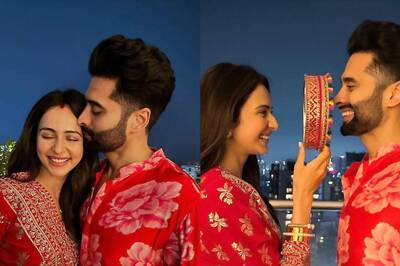 Rakul Preet Singh Celebrates First Karwa Chauth Amid Back Injury With Her 'Sun, Moon, Universe' Jackky Bhagnani