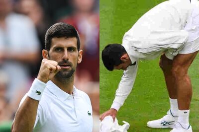 Novak Djokovic Registers 29th Consecutive Win at Wimbledon, Serbian Seen Drying Court With Towel Amid Rain | WATCH