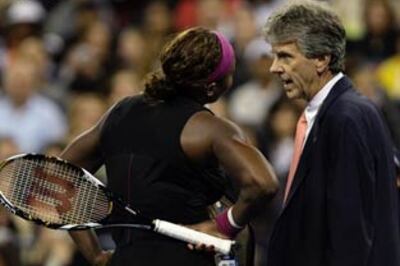 Serena Williams serves threat at US Open match