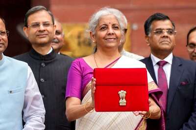 Budget 2024: FM Nirmala Sitharaman, Draped in White & Magenta Silk Saree, Poses With Tablet in Red Sleeve