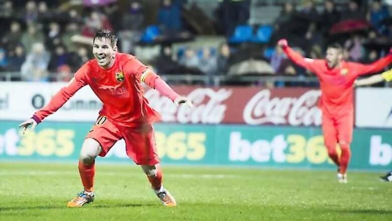 Lionel Messi overtakes Cristiano Ronaldo as Barcelona beat Eibar 2-0