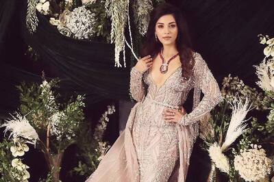 Actress Mehreen Pirzada Is Elegance Personified In Embroidered Sequin Pink Dress