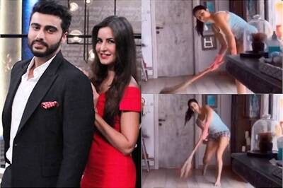 Katrina Kaif Turns Sweeping the Floor Into Cricket Game; Arjun Kapoor Calls Her Kantaben 2.0