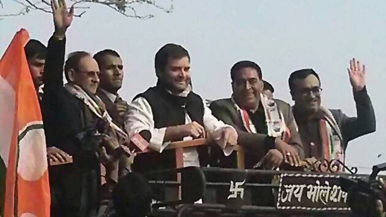 Rahul Gandhi enters Delhi political battle, holds roadshow