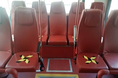 Image of Spicejet Airport Bus Indicates Future of Travel With Social Distancing Rules Post Lockdown