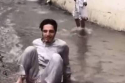 Watch: Boy Tries To Leap Over Flooded Road, Lands Bang In The Middle Of It