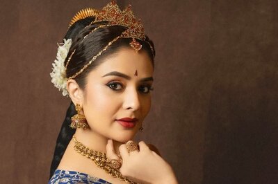 Sreemukhi Serves Royalty In Blue Lehenga And Heavy Gold Jewellery