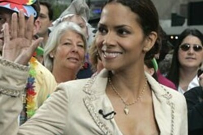 Halle Berry gets a special delivery from the stork