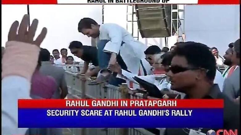 Rahul Gandhi jumps barricade to meet supporters