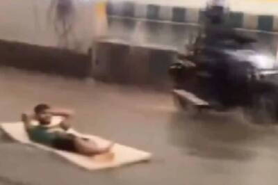 Pune Man's Bizarre Surfing on Waterlogged Roads Sends Internet ROFL, Watch Viral Video