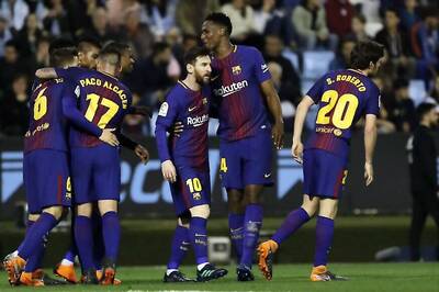 Barcelona Survive Celta Vigo Scare After Sergi Roberto is Sent Off