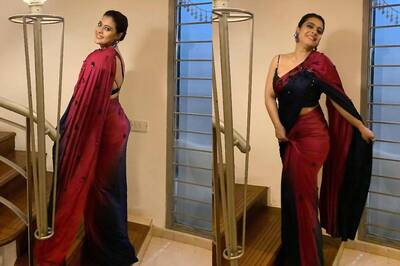 Kajol's Dual-Tone Pre-Stiched Saree Is Literally The Perfect Option For A Cocktail Night