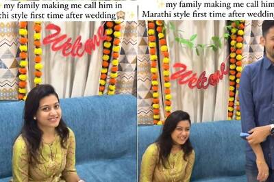 ‘Aho’: Newlywed Woman Blushes While Calling Husband in Marathi Style for First Time