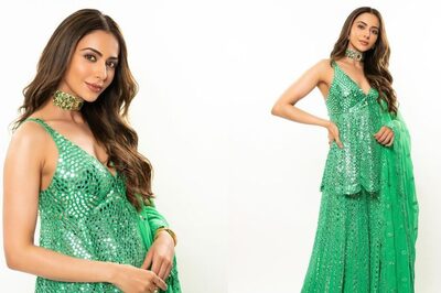 Bride-To-Be Rakul Preet Singh Looks Goregous in a Green Seema Gujral Sharara For Her Dhol Night