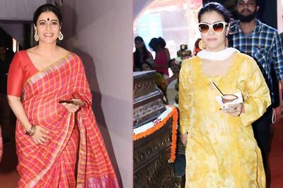 Kajol's Durga Puja Look Decoded: Chequered Sari, Silk Kurta and More