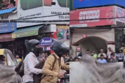 Watch: Bull Pushing Two-wheeler Causes Traffic Snarl On Delhi Road