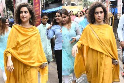 Sanya Malhotra Visits Lalbaugcha Raja For Ganpati Puja As Jawan Nears Rs. 1000 Crore Mark; See Photos