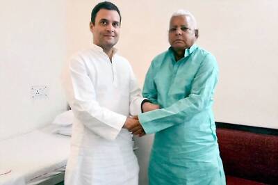 Rahul Gandhi Meets RJD Chief Lalu Prasad at AIIMS in Delhi
