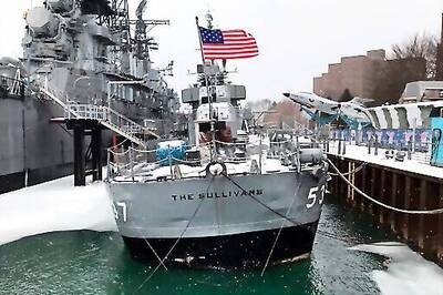 Repairs Begin On Listing Warship On Buffalo Waterfront