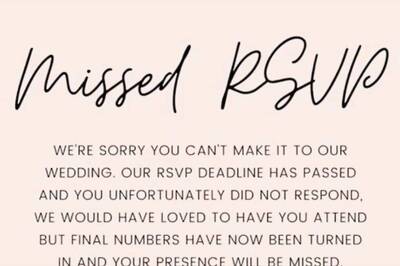 Couple's Special Note to Wedding Guests Who Missed RSVP Deadline Echoes 'Class'