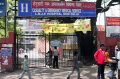 Staff of LNJP hospital on strike