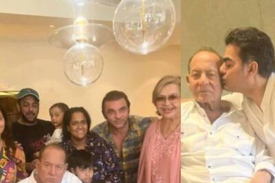 Arbaaz Khan Kisses Dad Salim Khan on His Birthday; Salman Khan, Helen, Arpita, Others Join for Lunch
