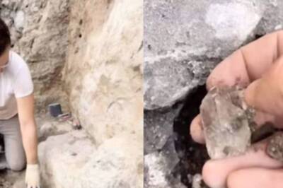 Watch: Man Finds Diamond While Breaking A Stone