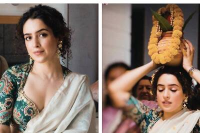 Sanya Malhotra Buys A Swanky 4 BHK In Gurgaon; Glows In A White Sari At The Griha Pravesh