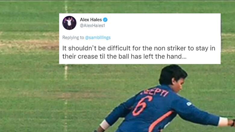 Alex Hales Takes on Teammate Sam Billings over Deepti Sharma's Charlie Dean Run Out at Lord's