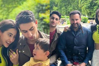 Sara Ali Khan, Brother Ibrahim Pose Aww-Dorably With Jeh In London; Dad Saif Joins Too