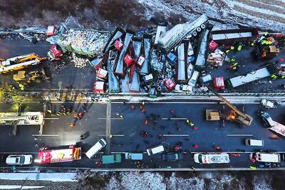 17 Killed, 37 Injured As Multiple Vehicles Pile-Up in China Due to Snow