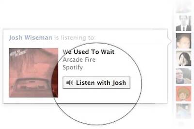 Now listen to music with friends on Facebook